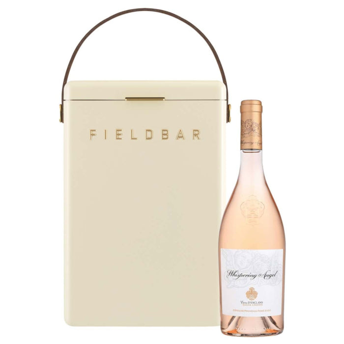 Whispering Angel rosé gift set with a Safari White Fieldbar drinks cooler