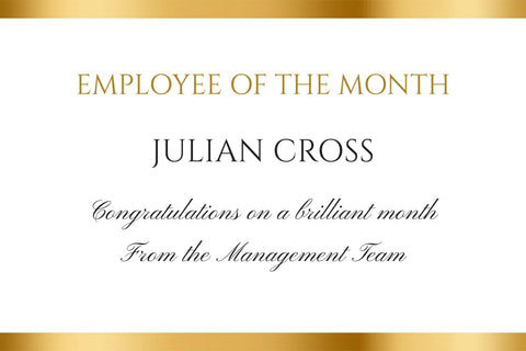 Gold Bar Employee of the Month