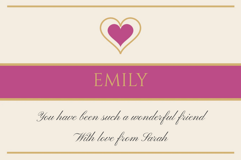 Gold Heart Pink Band Friendship
