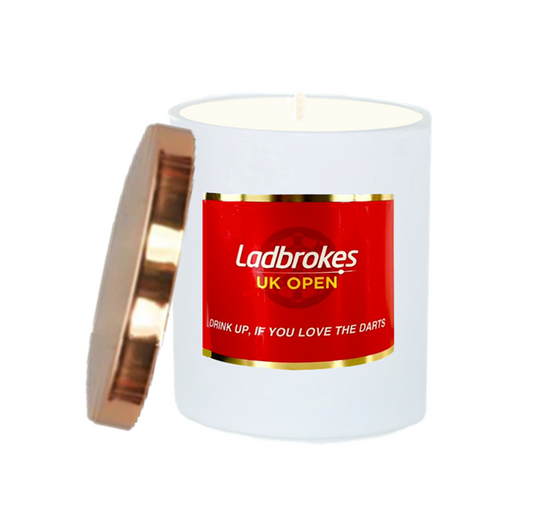 Corporate Branded Scented Candle - Classic English Rose, White Gift Box