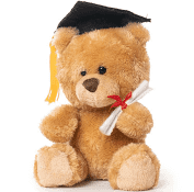 Personalised for a graduation gift with name and message. The graduation teddy bear included in this gift.