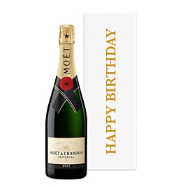 Happy Birthday Moet Gift in White Gift Box