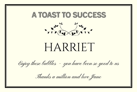 Harriet Toast To Success Thank You