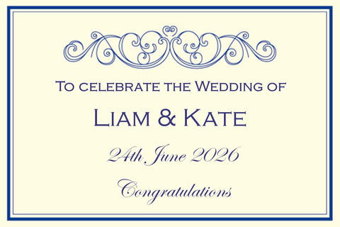Navy Scroll To Celebrate the Wedding Of