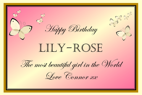 Lily-Rose Pink Butterfly Birthday