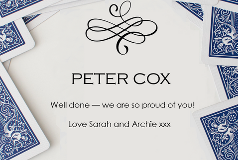 Peter Cox Playing Cards Thank You