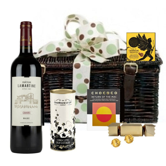 Personalised Red Wine & Chocolate Hamper - Malbec Gift