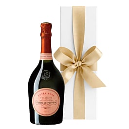 Laurent Perrier Rosé Champagne in luxury white gift box