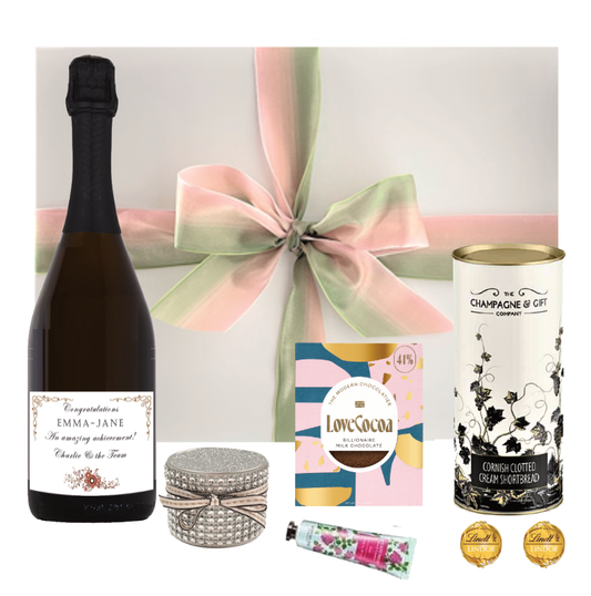 Personalised Prosecco, Candle & Hand Cream Gift Box