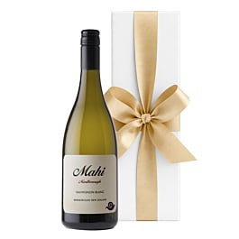 Mahi Sauvignon Blanc Marlborough wine in a white presentation box