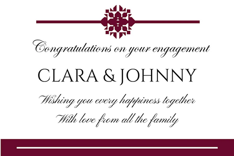 Hailey & Blair Maroon Motif Engagement
