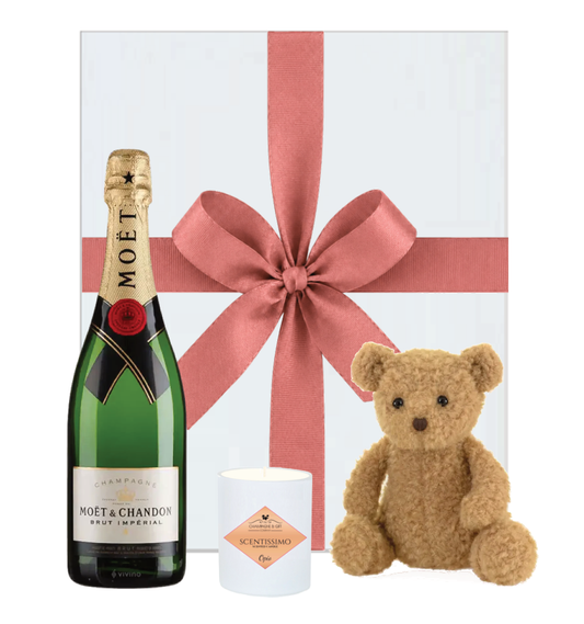 The Luxury Moët & Teddy New Baby Gift Set