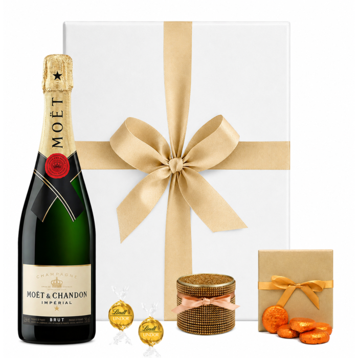 Moet Champagne, Scented Candle & Chocolates Gift Set