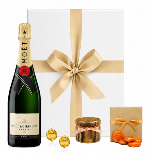Moet Champagne, Scented Candle & Chocolates Gift Set