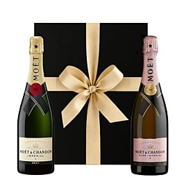"The Imperial Duo" - Moet & Chandon Brut & Rosé - In Black Gift Box