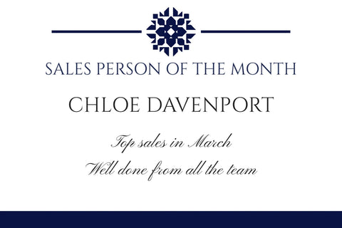 Navy Motif Sales Person of the Month