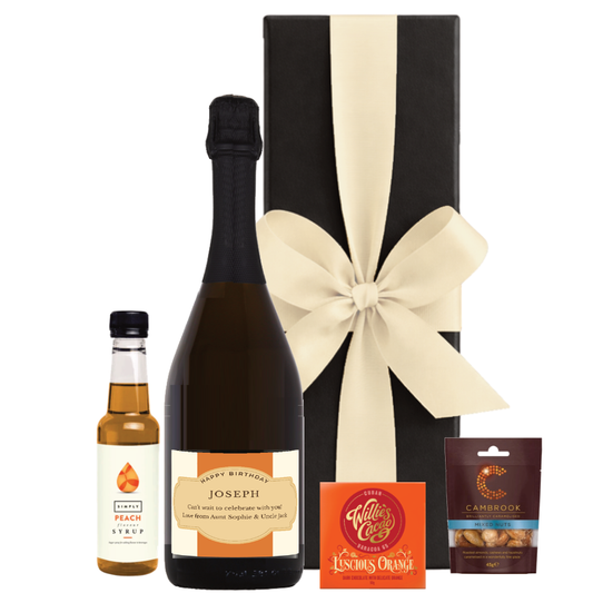 Personalised Prosecco Bellini Gift Set, Peach