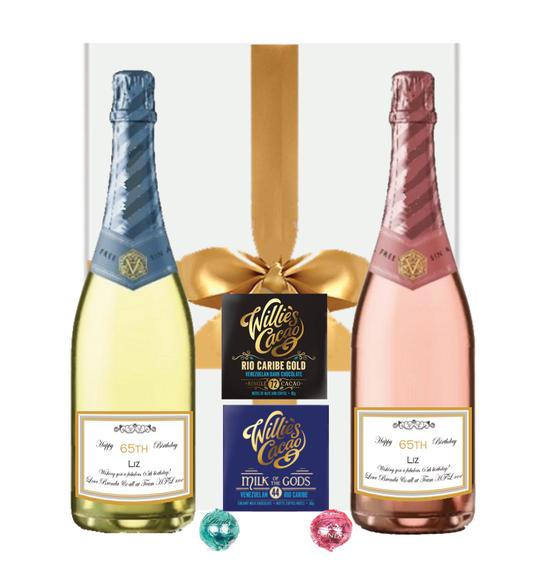 Personalised Non-Alcoholic Chocolate Delight Gift Box – Two Bottles & Artisan Cacao