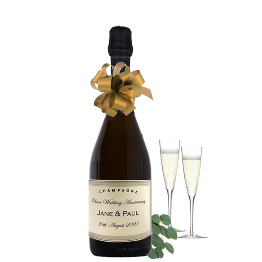 Personalised Anniversary Prosecco, Custom Label