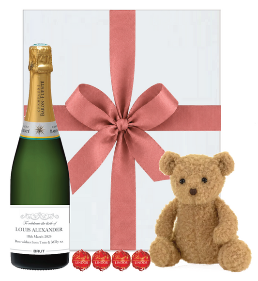 The Champagne, Teddy & Truffles New Baby Gift