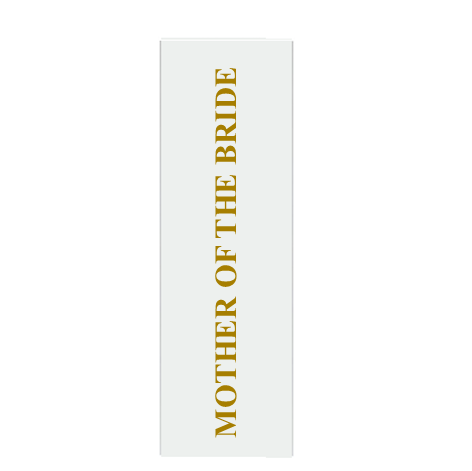 White luxury gift box printed with Mother of the Bride in gold lettering