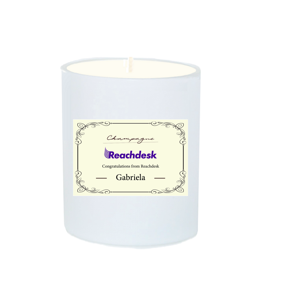 Corporate Branded Scented Candle - Apple Blossom & Pomegranate, White Gift Box