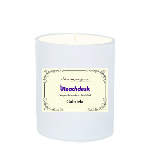 Corporate Branded Scented Candle - Apple Blossom & Pomegranate, White Gift Box