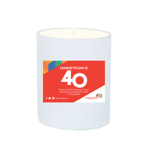 Corporate Branded Scented Candle - Pink Pepper & Rose, Silver Lid & Matches