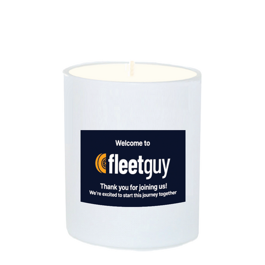 Corporate Branded Scented Candle - Ylang Ylang & Lavender, White Gift Box
