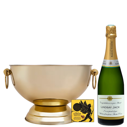 Personalised Classic Cuvée Champagne with Kensington Cooler and Truffles