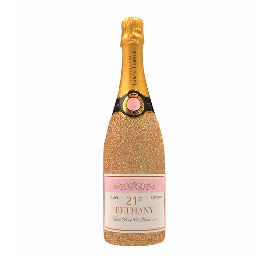 Personalised Gold Glitter Grande Réserve Champagne