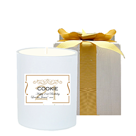 21st Birthday personalised scented candle in black gift box