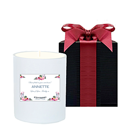 Your Own Words personalised scented candle in black gift box