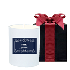 Congratulations personalised scented candle in black gift box