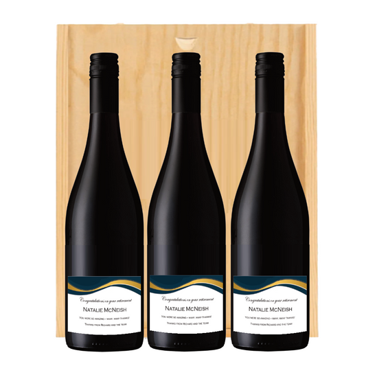 Trio of Signature Personalised Red Wine in Wooden Box - Cabernet Sauvignon, St. Marc