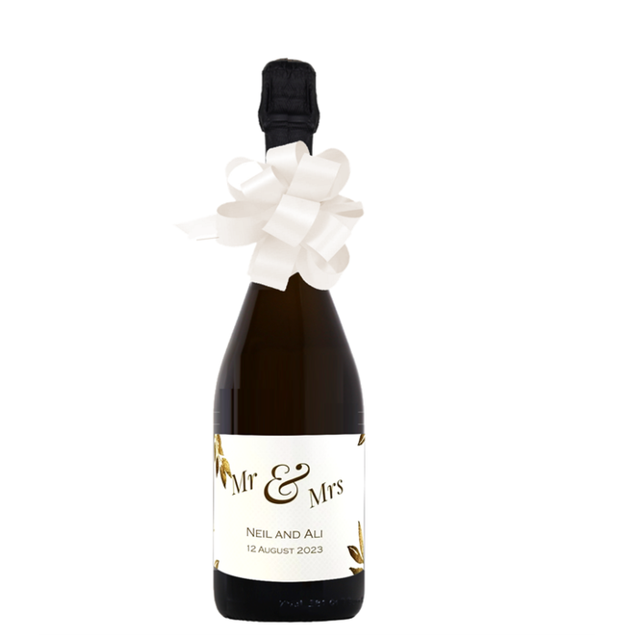 Personalised Mr & Mrs Prosecco Wedding Bottle