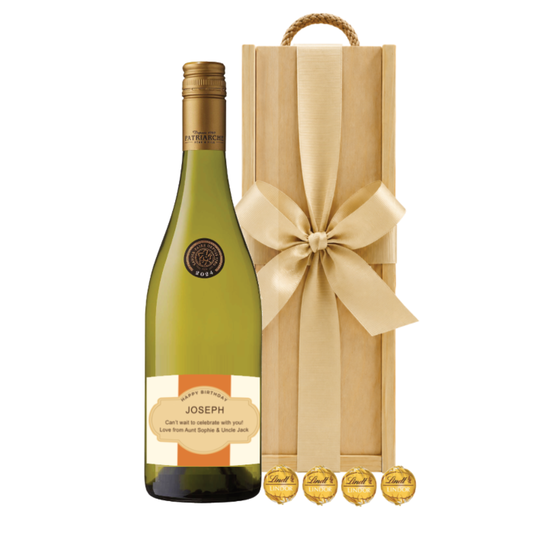 Personalised Sauvignon Blanc & Swiss Truffles Gift