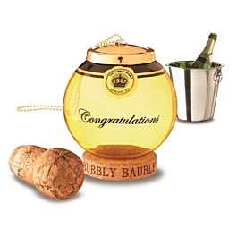 Champagne Cork Keeper - Glass Keepsake Bubbly Bauble, Gold