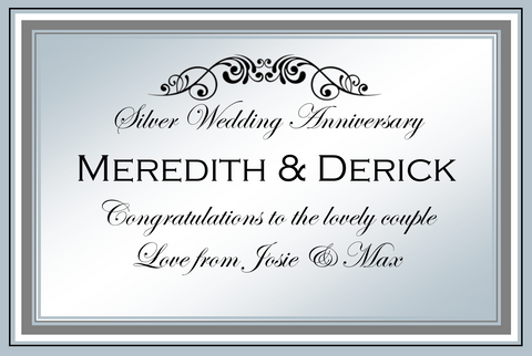 Silver Wedding Blue Frame Anniversary
