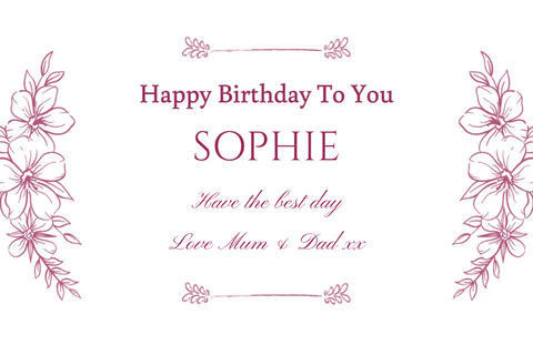 Pink Floral Happy Birthday To You