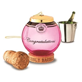 Champagne Cork Keeper - Glass Keepsake Bubbly Bauble, Pink