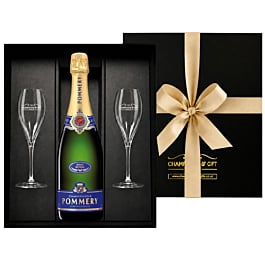 Pommery Brut Royal Champagne & Flutes Gift Box