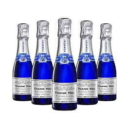 Personalised Pommery POP Blue Miniature Champagne Bottle