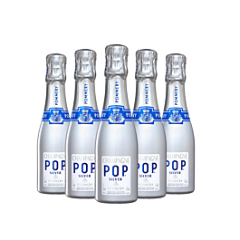 Personalised Pommery POP Silver Miniature Champagne Bottle