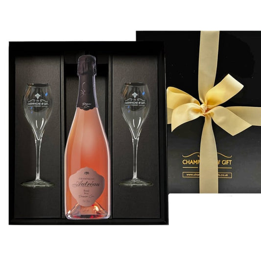Personalised Rose Champagne Gift Set with Two Flutes