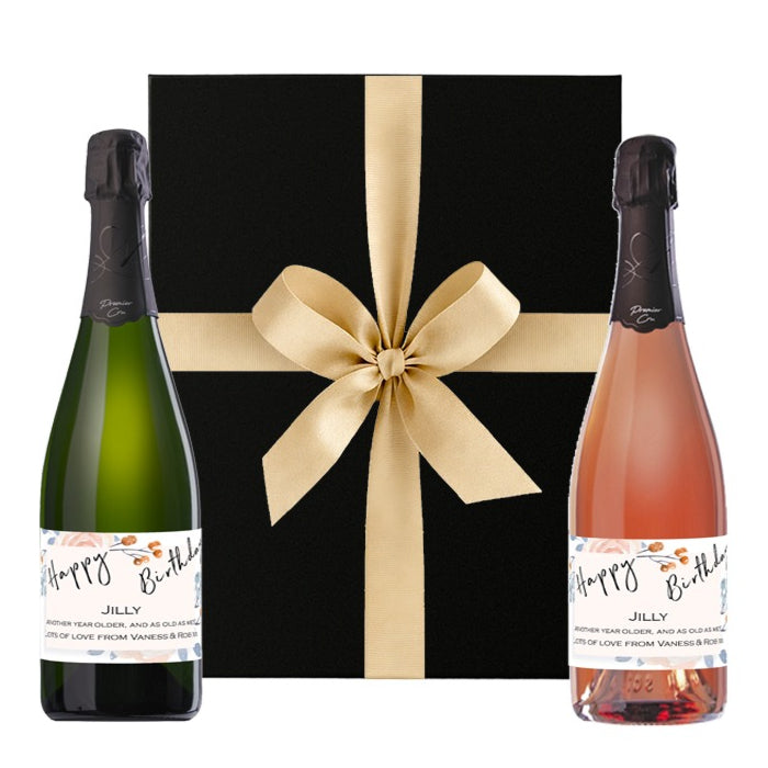 Personalised premier cru champagne duo gift box