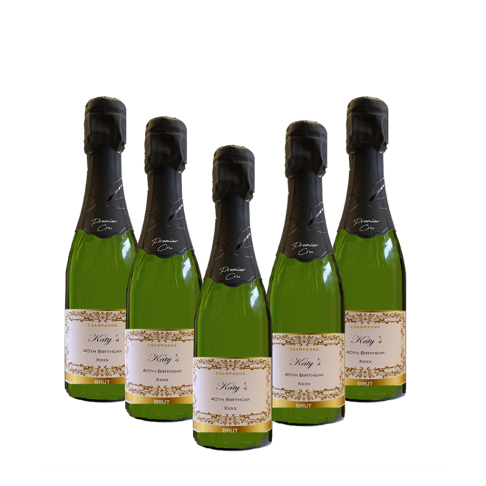 Personalised mini Champagne bottle with custom label