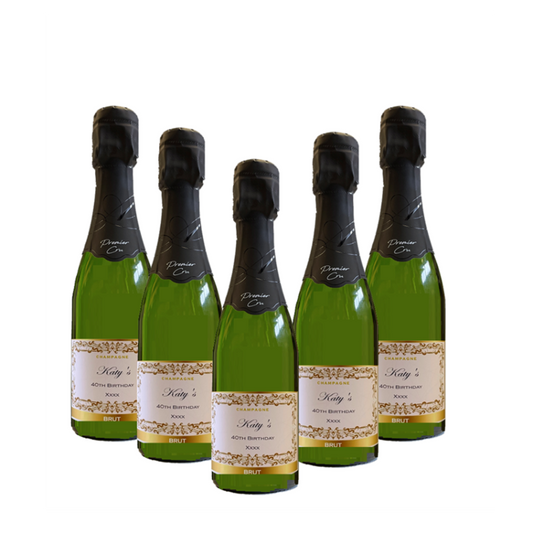 Personalised mini Champagne bottle with custom label