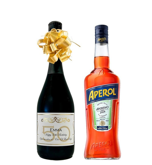 Personalised Prosecco & Aperol Bottle Set