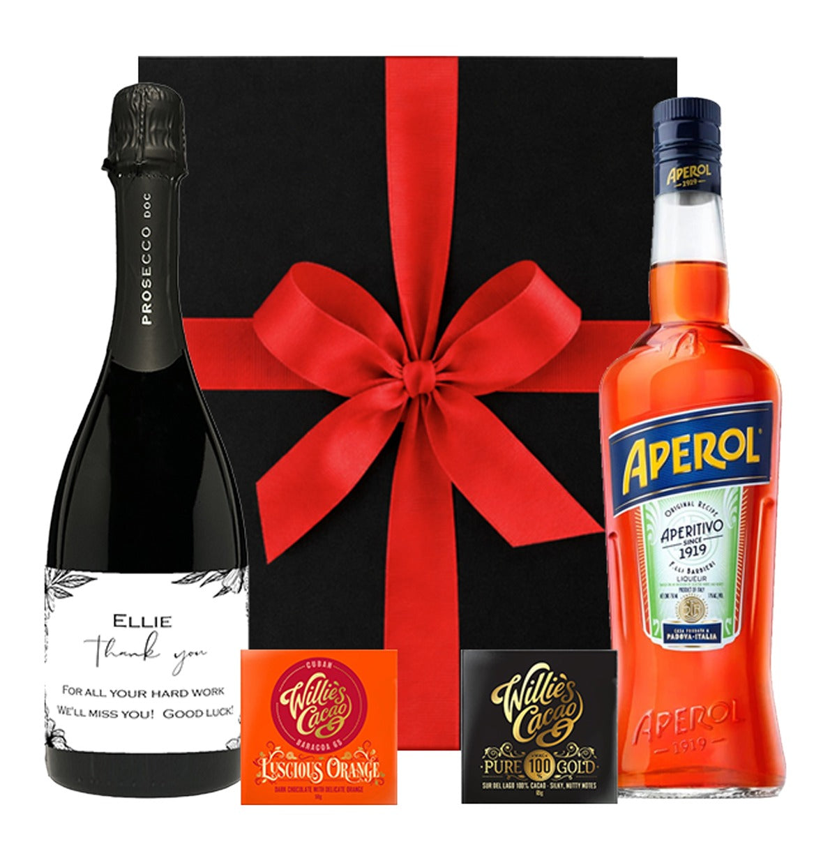 Personalised Prosecco, Aperol Spritz & Chocolate Gift Set